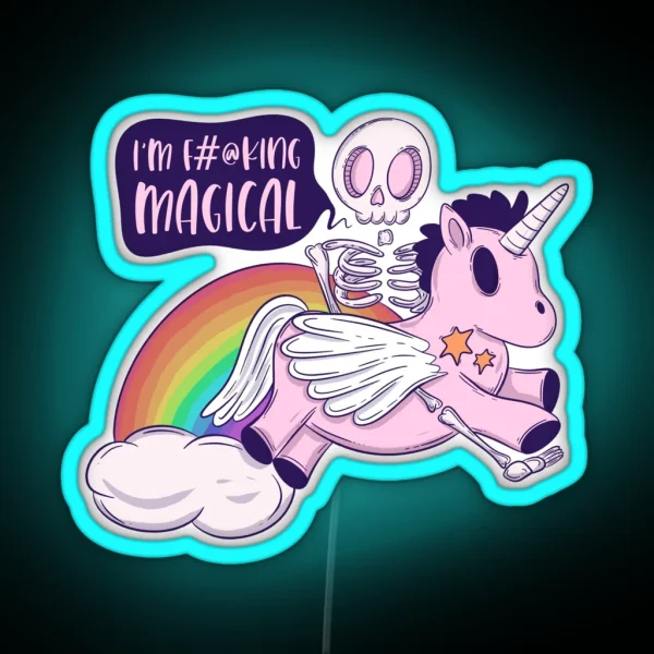 I M Magical Skeleton Riding A Unicorn RGB Neon Sign