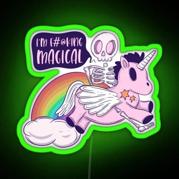 I M Magical Skeleton Riding A Unicorn RGB Neon Sign