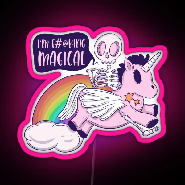 I M Magical Skeleton Riding A Unicorn RGB Neon Sign