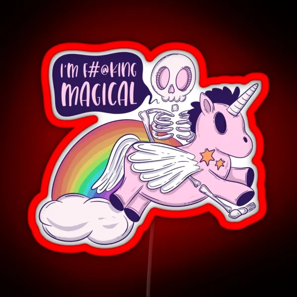 I M Magical Skeleton Riding A Unicorn RGB Neon Sign