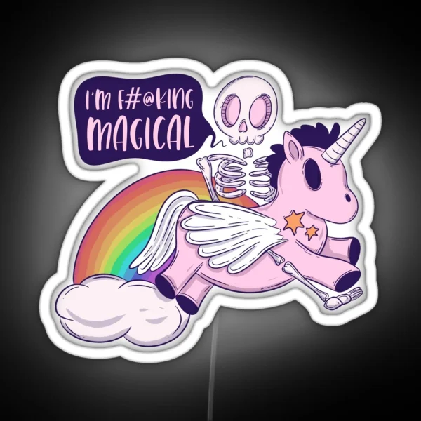 I M Magical Skeleton Riding A Unicorn RGB Neon Sign