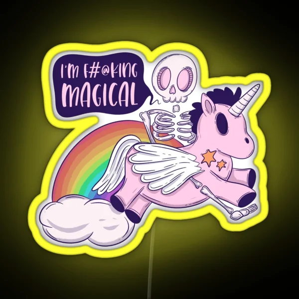 I M Magical Skeleton Riding A Unicorn RGB Neon Sign