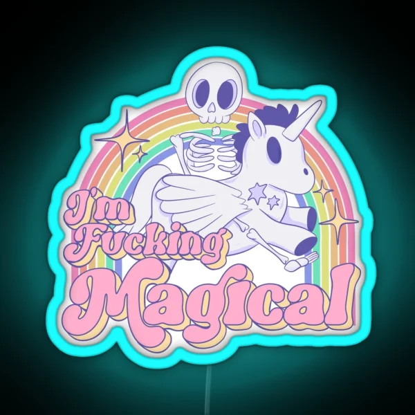 I M Magical Skeleton Riding A Unicorn RGB Neon Sign