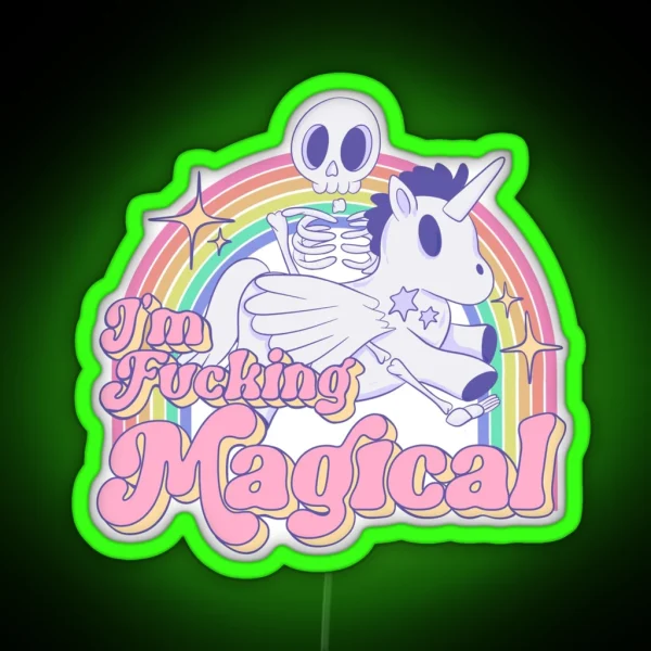 I M Magical Skeleton Riding A Unicorn RGB Neon Sign