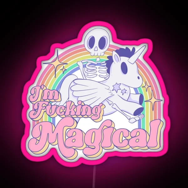 I M Magical Skeleton Riding A Unicorn RGB Neon Sign