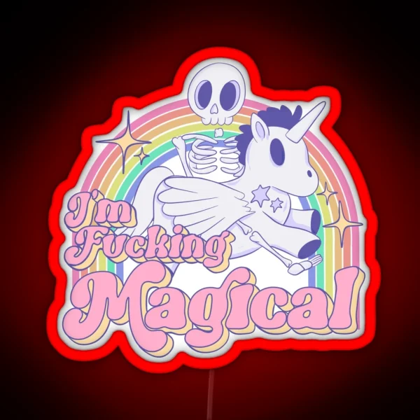 I M Magical Skeleton Riding A Unicorn RGB Neon Sign