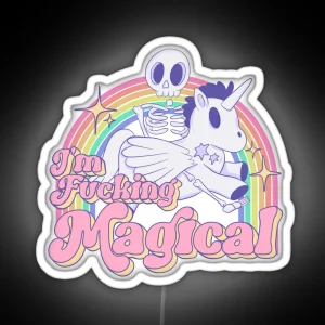 I M Magical Skeleton Riding A Unicorn RGB Neon Sign