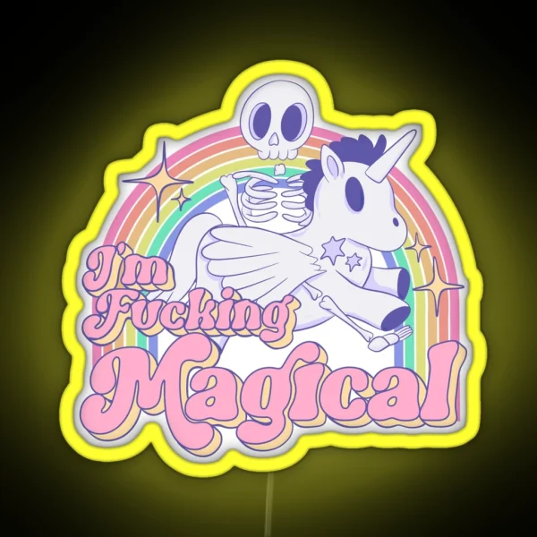 I M Magical Skeleton Riding A Unicorn RGB Neon Sign