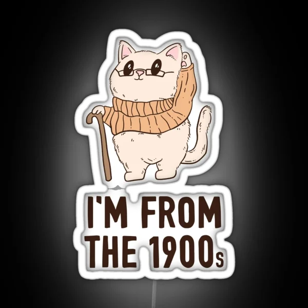 I M Old I M From The 1900s Cat RGB Neon Sign