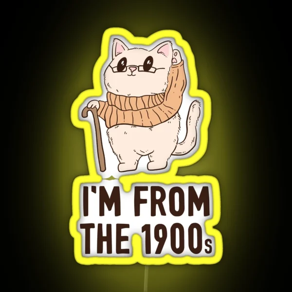 I M Old I M From The 1900s Cat RGB Neon Sign