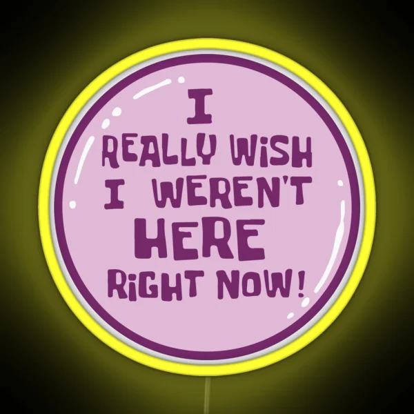 I Really Wish I Weren T Here Right Now Spongebob RGB Neon Sign