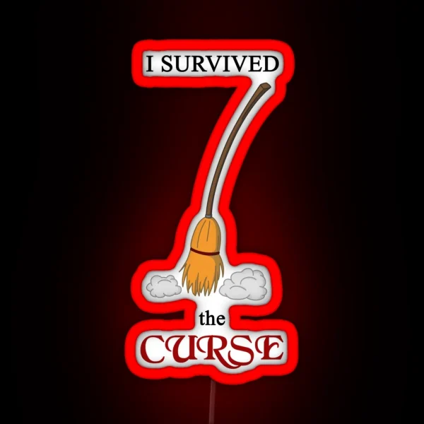 I Survived The Curse Broom RGB Neon Sign