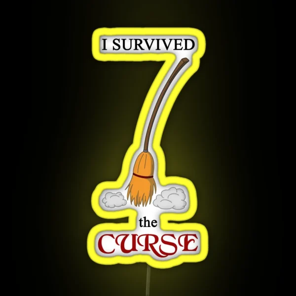 I Survived The Curse Broom RGB Neon Sign