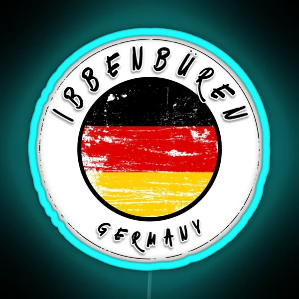 Ibbenbu Ren Germany Vintage Flag RGB Neon Sign