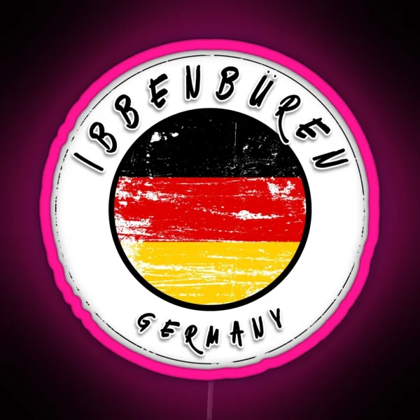 Ibbenbu Ren Germany Vintage Flag RGB Neon Sign