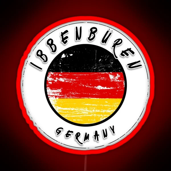 Ibbenbu Ren Germany Vintage Flag RGB Neon Sign