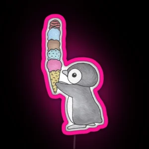 Ice Cream Penguin RGB Neon Sign