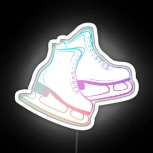 Ice Skates Figure Skating Rainbow RGB Neon Sign