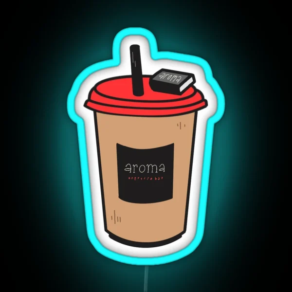 Iced Aroma Espresso Cartoon RGB Neon Sign