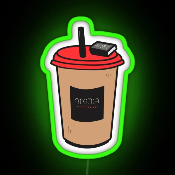 Iced Aroma Espresso Cartoon RGB Neon Sign