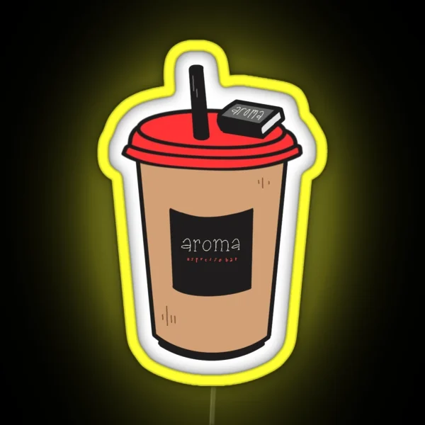 Iced Aroma Espresso Cartoon RGB Neon Sign