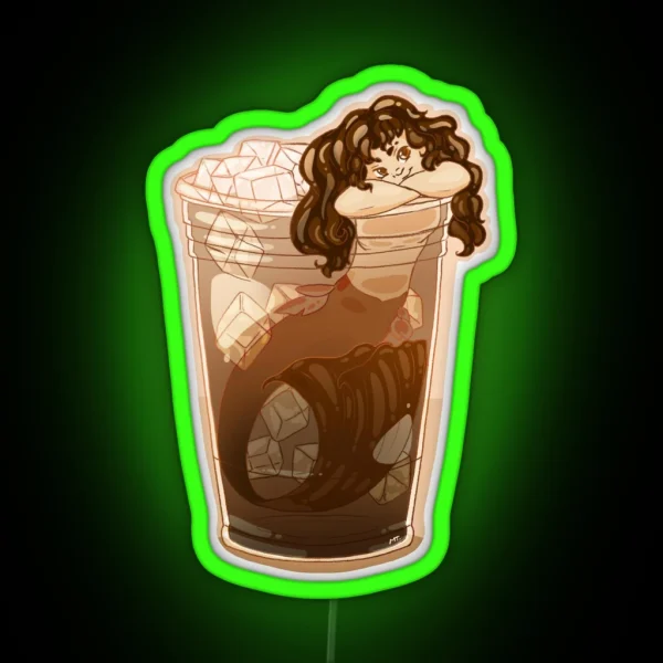 Iced Coffee Mermaid RGB Neon Sign