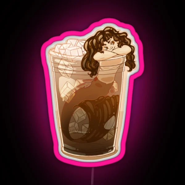 Iced Coffee Mermaid RGB Neon Sign