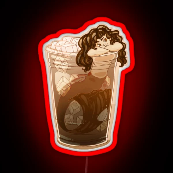 Iced Coffee Mermaid RGB Neon Sign