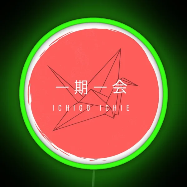 Ichigo Ichie Crane RGB Neon Sign