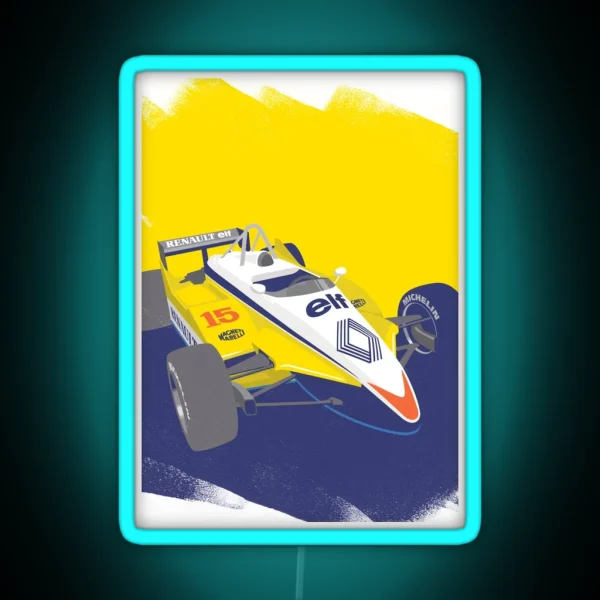 Iconic F1 Renault Re30b In Retro Style RGB Neon Sign
