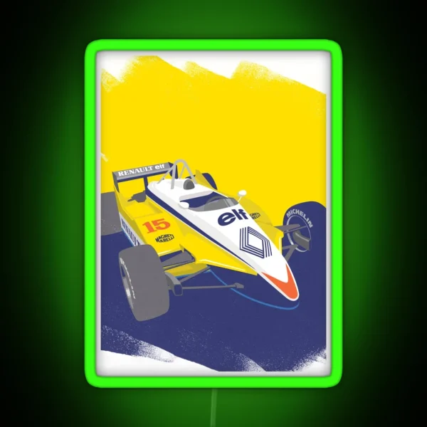 Iconic F1 Renault Re30b In Retro Style RGB Neon Sign
