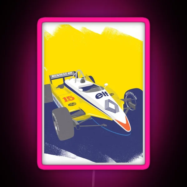 Iconic F1 Renault Re30b In Retro Style RGB Neon Sign