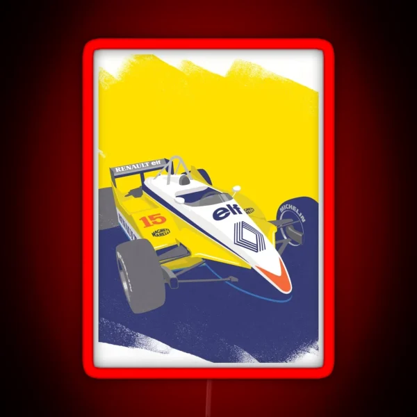 Iconic F1 Renault Re30b In Retro Style RGB Neon Sign