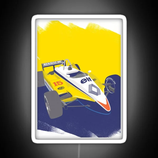 Iconic F1 Renault Re30b In Retro Style RGB Neon Sign