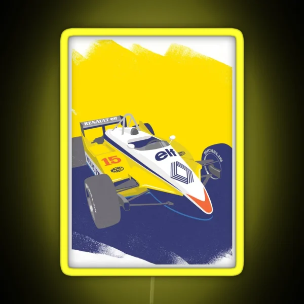 Iconic F1 Renault Re30b In Retro Style RGB Neon Sign