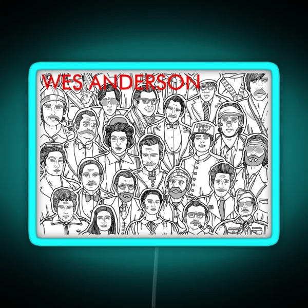 Iconic Wes Anderson Characters Because Obviously RGB Neon Sign