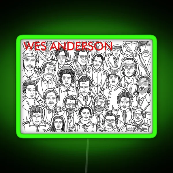 Iconic Wes Anderson Characters Because Obviously RGB Neon Sign