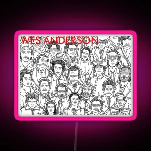 Iconic Wes Anderson Characters Because Obviously RGB Neon Sign