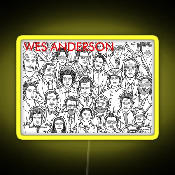 Iconic Wes Anderson Characters Because Obviously RGB Neon Sign