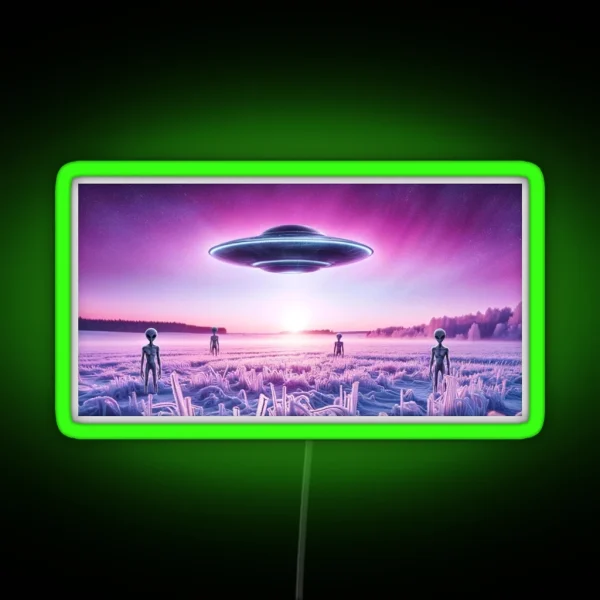 Icy Encounter Purple Twilight And Alien RGB Neon Sign