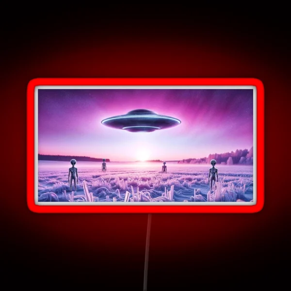 Icy Encounter Purple Twilight And Alien RGB Neon Sign