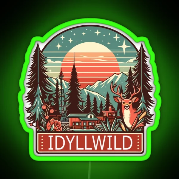 Idyllwild California RGB Neon Sign