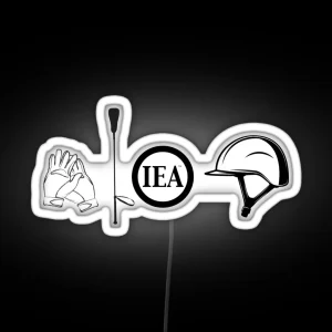 IEA Gloves Crop And Helmet RGB Neon Sign