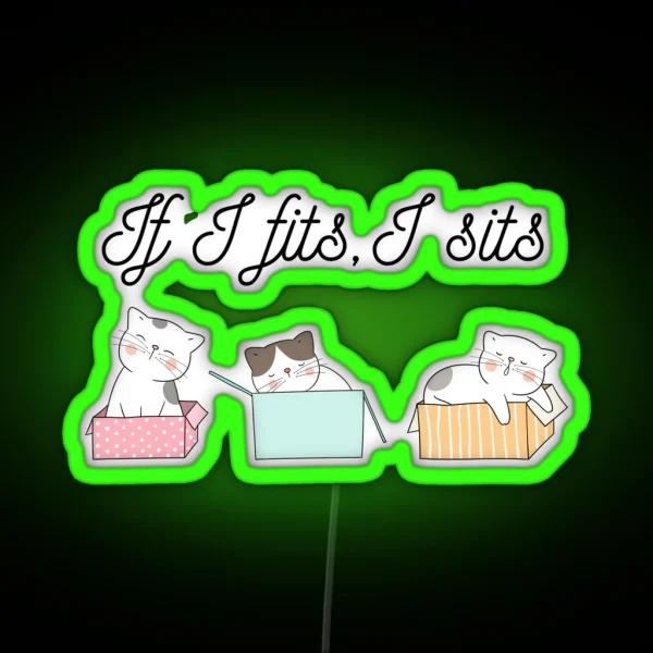 If I Fits I Sits Black Text RGB Neon Sign