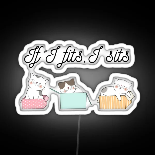 If I Fits I Sits Black Text RGB Neon Sign