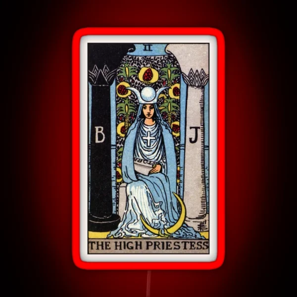 II The High Priestess Tarot Card RGB Neon Sign