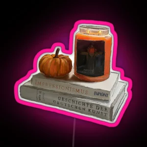 Illustration Autumnal Books RGB Neon Sign