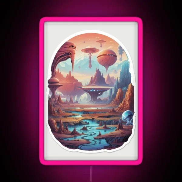 Imaginary Alien Landscapes RGB Neon Sign