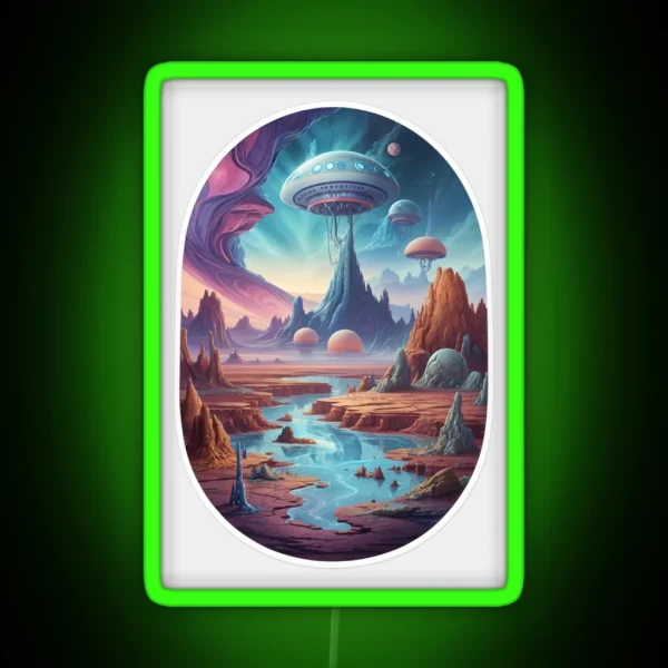 Imaginary Alien Landscapes RGB Neon Sign