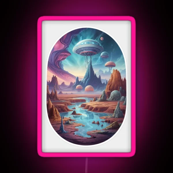 Imaginary Alien Landscapes RGB Neon Sign